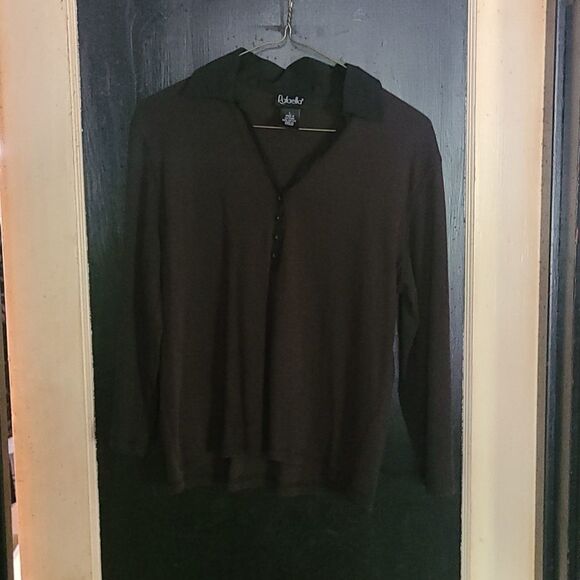 Rafaella Large Ladies Black Long Sleeve Top - Picture 1 of 3